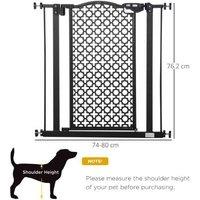 Versatile Pet Gate Barrier - Pressure Fit, Sleek Black