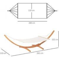 Outsunny Luxury Wooden Hammock Set - Outdoor Leisure, Family Garden Games, Weather-Resistant, Adults & Kids