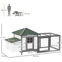 Pawhut Deluxe Chicken Coop - Wooden Hutch & Run