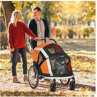 Pawhut 2-In-1 Dog Bike Trailer & Stroller