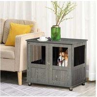 Pawhut Grey Dog Crate For Medium & Small Dogs