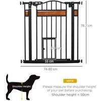 Pawhut Premium Dog Gate With Handy Cat Door