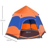 Outsunny Hexagon Adventure Tent - Perfect For 6 Campers!