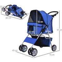 Pawhut Portable Dog Stroller With Convenient Storage