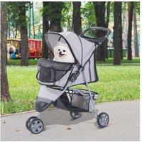 Pawhut Dog Stroller, 3-Wheels - Grey