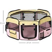 Pawhut Petite Paradise Pet Playpen - Pink Perfection For Small Rabbits