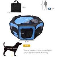 Pawhut Blue 8-Panel Pet Playpen - Your Pet'S Perfect Playground!
