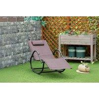 Outsunny Deluxe Rattan Rocking Lounge Chair