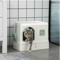 Hooded Cat Litter Box W/ Drawer Pan