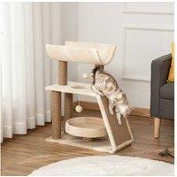 Indoor Cat Tree W/ Scratch Pad, Brown