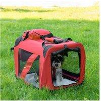 Pawhut Pet Cage, Folding, Red