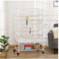 Pawhut Large Bird Cage, Stand, Tray