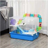 Pawhut 3-Level Hamster Cage, Tunnel - Blue