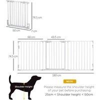 Pawhut White 3-Panel Pet Safety Gate
