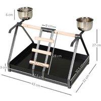 Pawhut Portable Bird Playstand With Perch - Small Bird Activity Centre, Lightweight & Sturdy