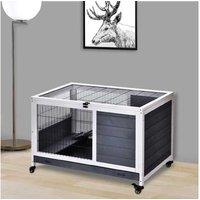 Pawhut Grey Indoor Lift-Top Hutch