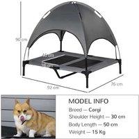 Pawhut S/M Deluxe Raised Dog Bed With Cozy Canopy
