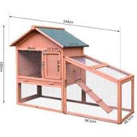 Pawhut Deluxe Red/Brown 2-Level Hutch W/ Tray