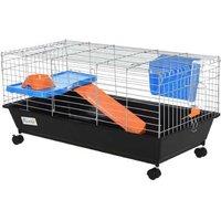 Pawhut Blue/Orange 2-Tier Animal Cage