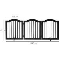 Pawhut Black Foldable Dog Gate - Compact And Convenient