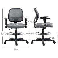 Vinsetto Drafting Chair - Grey