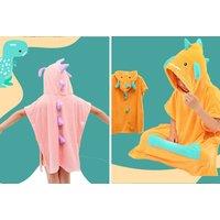 Kid'S Dinosaur Hooded Beach Towelling Poncho - Ages 2-9 Years