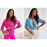 Women'S Fashion Print Long Sleeve Shirt - 6 Colour Options