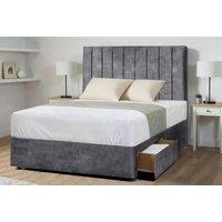 Velvet Ottoman Divan Bed & Mattress W/ Storage