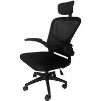 Ergonomic Adjustable Mesh Office Chair with Lumbar Support - Black, Flip-Up Armrests