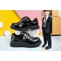 Children'S Pu Leather Black School Shoes