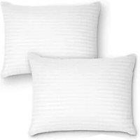 Hotel Quality Hollowfibre Stripe Pillows - Breathable, Machine Washable, Standard Size