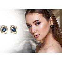 Women'S Diamond Encased Gemstone Crystal Earrings