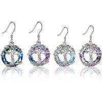 Tree Of Life Crystal Ring Earrings - 4 Colours!