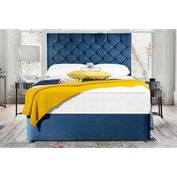 Blue Velvet Divan Bed With Mattress & Drawer Options!