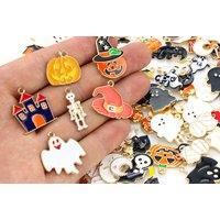 Spooky And Fun Set Of 100 Enamel Pendants For Halloween