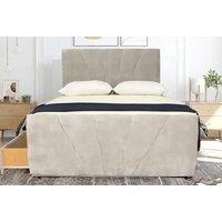 Light Grey Crushed Velvet Divan Bed And Mattress With Storage Options!