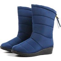 Unisex Blue Waterproof Winter Snow Boots - Warm Plush, Anti-Skid, Unisex (6 Sizes, 3 Colours)