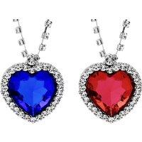 Women's Heart of The Ocean Pendant Necklace - Red or Blue