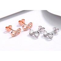 Infinity Stud Earrings - Silver, Gold Or Rose Gold