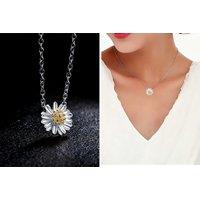 Silver And Gold Daisy Delight Long Necklace For Women