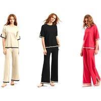 Blue Women's Lightweight Knitwear Set - Breathable, Versatile Summer Loungewear