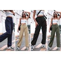 Women'S High Waist Casual Cargo Trousers - 5 Colours!