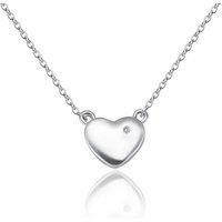 White Gold Plated Heart Shaped Natural Diamond Pendant