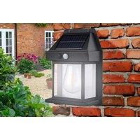 Solar Powered Outdoor Wall Mounted Porch Light With Motion Sensor - White