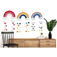 Woollen Rainbow Cloud Pom Ornament In 8 Colour Options