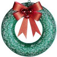 Festive Led Christmas Wreath For Holidays - Green And Gold