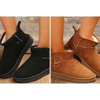 Ugg Inspired Mini Fleece Lined Suede Ankle Boots