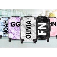 Personalised Medium Marble Suitcase - 7 Colours! - Black