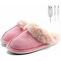Unisex Brown Faux Sheepskin Thermal-Lined Fluffy Parka Slippers - Usb Heated, One Size, 3 Colours