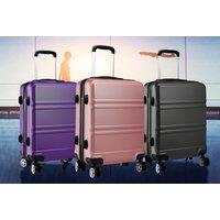 20 Inch Sculpted Cabin Luggage Suitcase - 9 Colour Options - Black